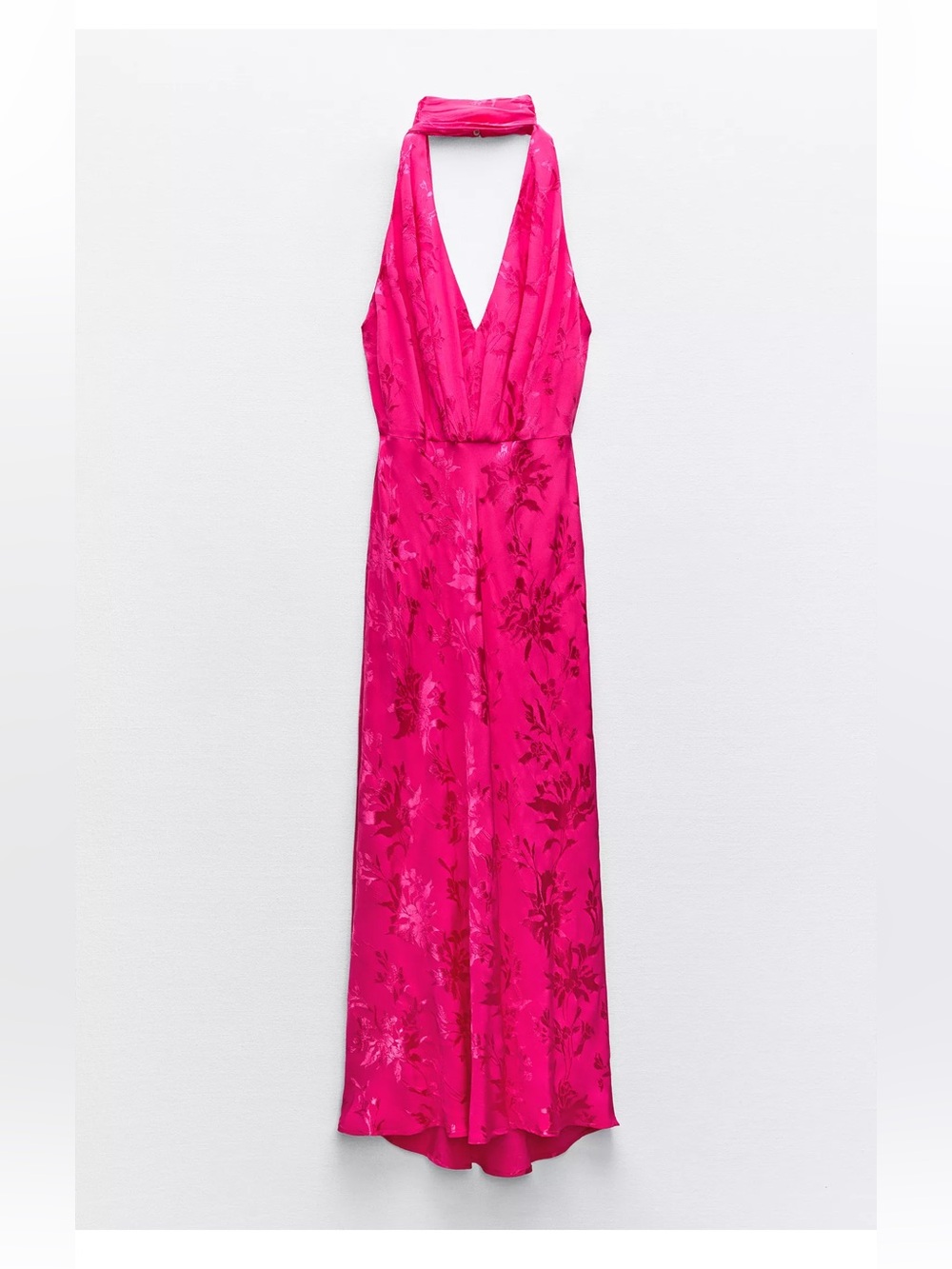 Zara Fuchsia Halter Maxi Dress